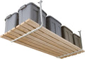 HyLoft Adjustable Garage Ceiling Mount Storage Rack Kit - 33" x 34" | White Overhead Organizer