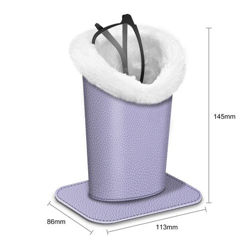 FINTIE Plush Lined Eyeglasses Holder, Glasses Stand Case, Anti-scratch Glasses Storage Organizer for Desk, Nightstand, Office, Lilac Purple