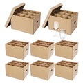 Feifeiya 8 Pack Wine Glass Moving Boxes Kitchen Moving Boxes with Handle Kitchen Kit with Lid for Dish Glassware (15 x 12 x 10 Inches)