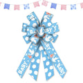 Estivaux Large Baby Shower Bows for Wreath, Gender Reveal Wreath Bows Blue Burlap Bows Baby Boy Birthday Craft Bows for Front Door Baby Shower Decorations Supplies