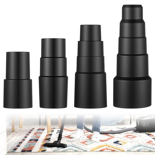 4Pcs Vacuum Hose Adapters, Universal Hose Adapters 1-3/8 inch to 1-1/4 inch Vacuum Connector Attachment, 1-1/2" to 1-3/8" to 1-1/4", 1" to 1-1/8" to 1-3/8" to 1-5/8"