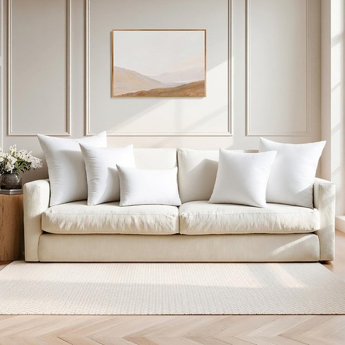 MIULEE 18x18 Pillow Inserts - Set of 4 Cotton Cover, 100% Virgin Microfiber for Couch & Bed