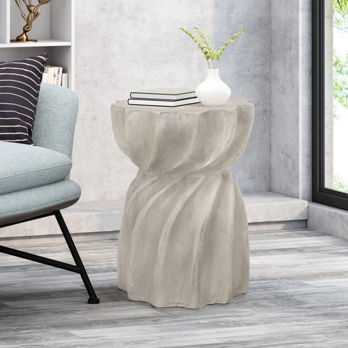 Richie Indoor Contemporary Lightweight Concrete Accent Side Table