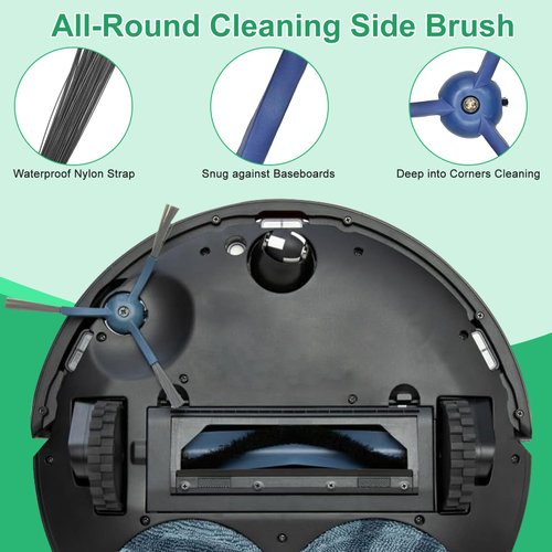 Pure Realm 34 Pack for eufy Vacuum Omni C20 Accessories Kit，2 Mainbrush 6 Filter 6 Dust Bag 6 mop pads 6 Sidebrush 1Cleaning Brush 1Screwdriver,6 Sachet