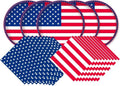 Gatherfun American Flag Party Supplies - Disposable Napkins & Plates for 4th of July | Serves 50