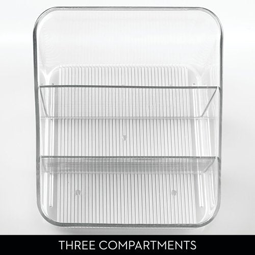 iDesign 3-Section Divided Packet Organizer for Kitchen and Pantry Storage - Set of 4 - Clear