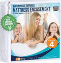 Utopia Bedding King Size Mattress Protector - Waterproof 4-Pack, Soft Terry Cover with 17" Deep Pockets