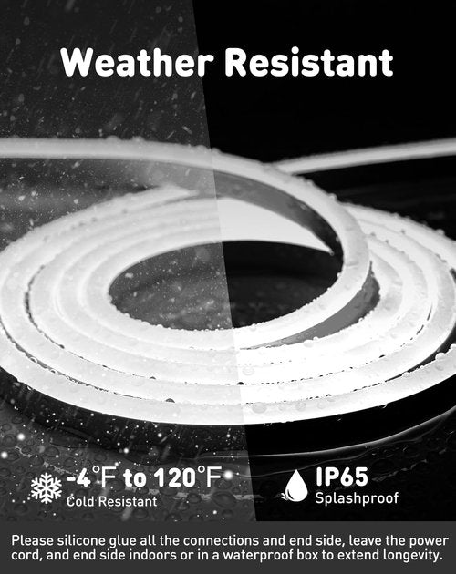 Shine Decor LED Rope Lights AC 120V, Connectable & Cuttable Dotless 120LEDs/M Eco Neon Strip Lighting, ETL IP65 Waterproof & Weather-Resistant for Home Commercial, 8x16mm, 6000K Cool White, 32.8FT