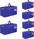 Skiennix Extra Large Heavy Duty Moving Bags - Waterproof Storage Totes with Handles & Zippers | Foldable for College Dorm (Blue)