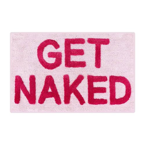 Bibabala Get-Naked Bath Mat, Cute Bathroom Rugs, Non Slip Absorbent Pink Bath Rug, Funny Bathroom Decor, Bathtub Decor Mats,Washable Shower Rug for Washroom Floor Apartment
