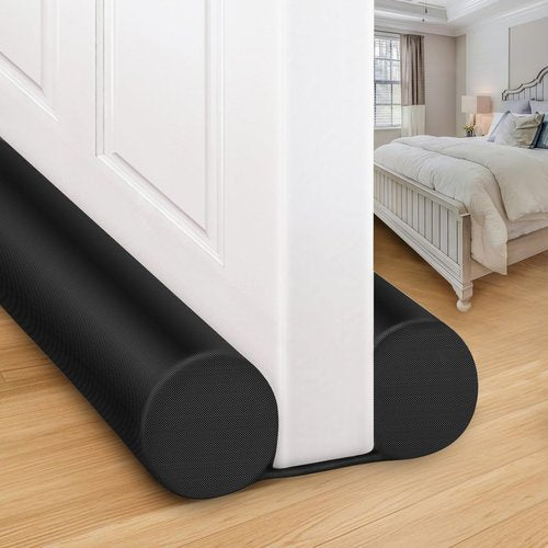 MAXTID Large Door Draft Stopper for Bottom of Door 30 Inch Under Door Draft Blocker Door Gap Filler Weather Stripping Adjustable Double Door Sweep Door Draft Guard Window Seal Black