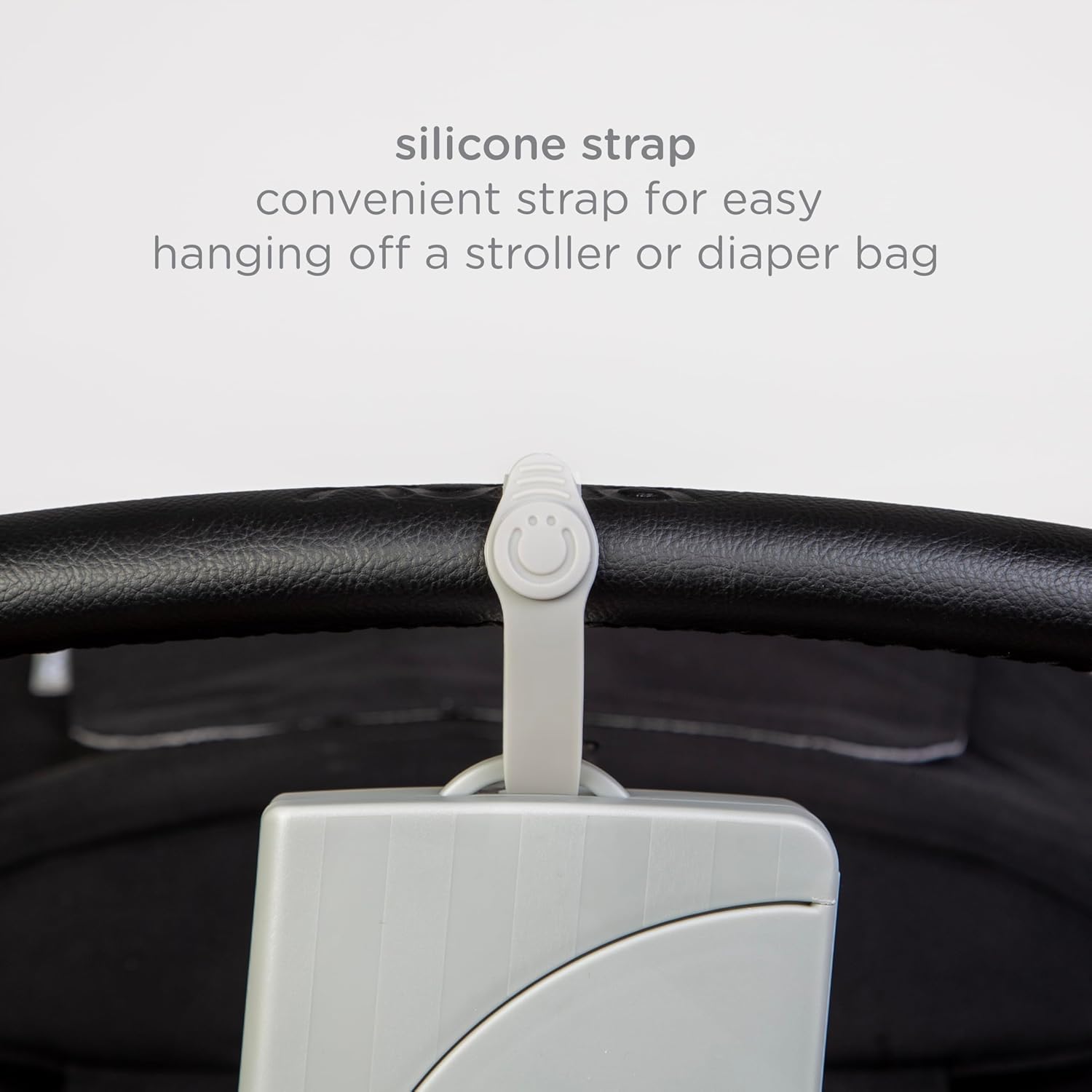 Ubbi Portable Baby Wipes Dispenser - On-The-Go Travel Container for Diaper Bags | Reusable Gray Holder