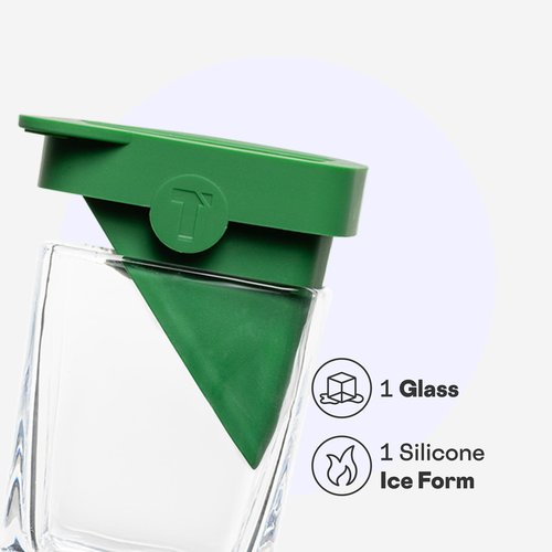Corkcicle Premium Old Fashioned Glass with Silicone Ice Mold - Whiskey Chilling Glass for Bourbon, Tequila, & Cocktails - Great Gift for Dad - Perfect for the Holidays - Tequila Wedge 9 oz