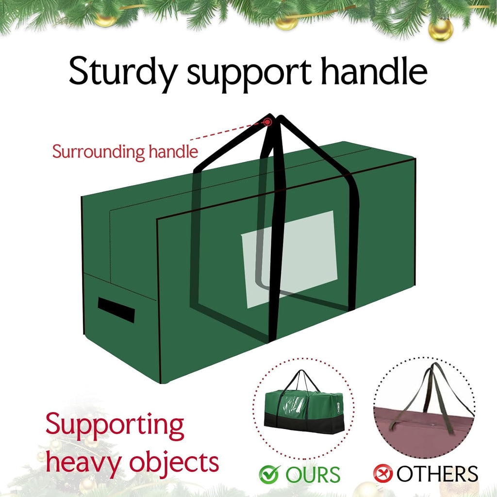 Skiennix Christmas Tree Storage Bag - Heavy Duty 600D Oxford Material for Up to 10 Ft Trees | Dampproof with Reinforced Handles & Dual Zipper