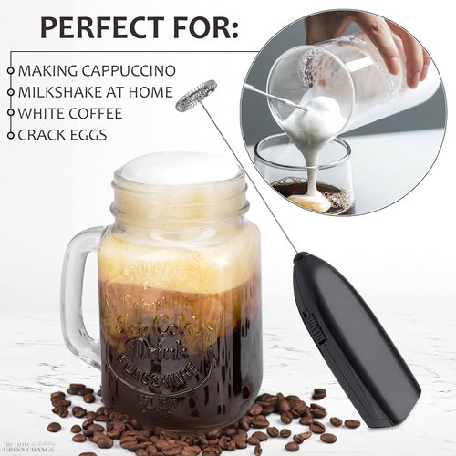 4 PCs Battery Stirrer – 7.7 Inch Coffee Mixer Set in Assorted Colors with Stainless Steel Rods for Stirring Milk – Durable, Rust Resistant, Easy to Clean Tools for Dairy and Non-Dairy Milk Like