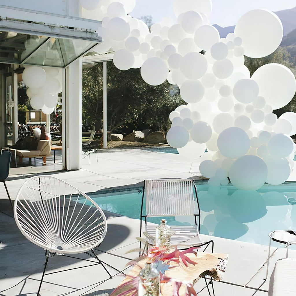 PartyWoo White Balloons - 100 Pcs 12 Inch Latex Helium Pastel White Balloons for Events & Celebrations