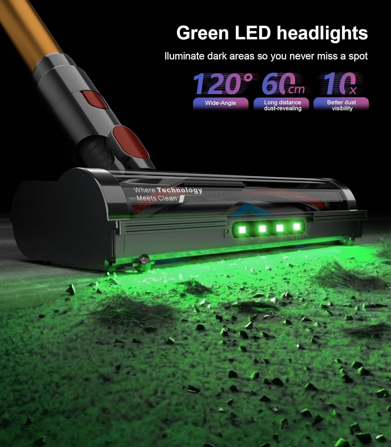 Skiennix Cordless Stick Vacuum Cleaner - 550W Powerful Suction, 45 Mins Runtime | Lightweight & Rechargeable for Home & Pet Hair