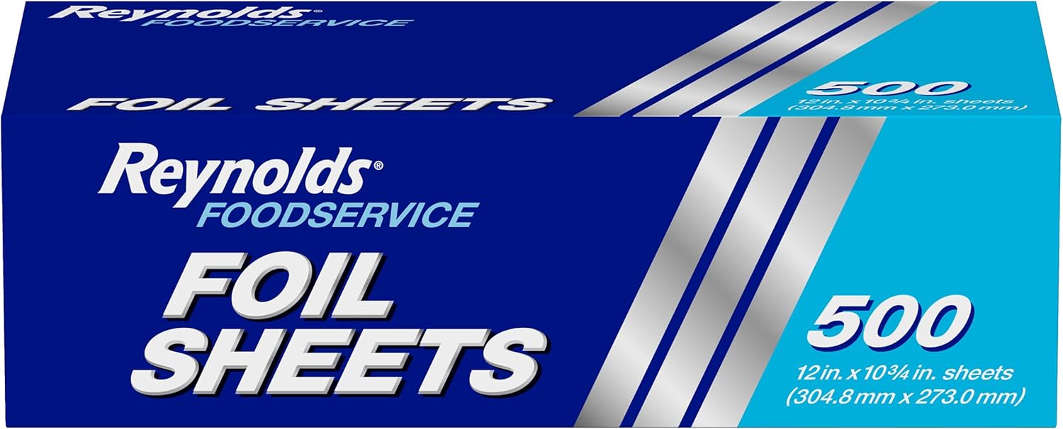 Reynolds Pre-Cut Aluminum Foil Sheets - Perfect for Catering & Concessions | 12 x 10.75 Inches, 500 Ct.