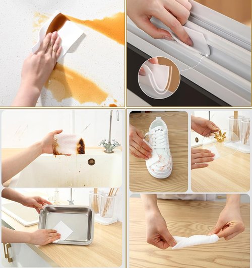 Magic Sponge | 52Pcs All-Purpose White Melamine Eraser Sheets - Disposable Cleaning Wipes for Furniture & Hard-to-Reach Areas