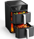 Dual Basket Air Fryer - 12.6QT Family-Size for 10-12 People | XL Basket for 6LB Whole Chicken, 10-in-1 Functions