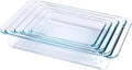 Tempered Glass Baking Pan Set by Basic - 4-Piece Oven & Microwave Safe Dish Set | 1L, 1.7L, 2.8L, 4.2L