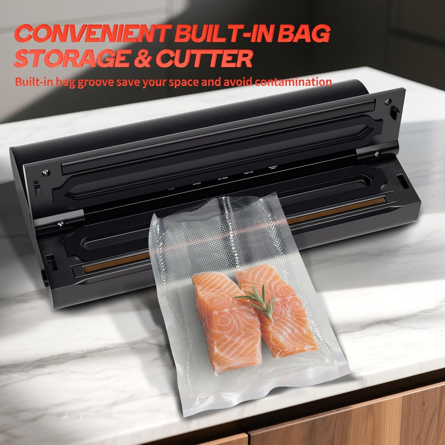 Vacuum Sealer Machine - 85Kpa Food Vacuum Sealer with Built-In Cutter & Storage Bags | Complete Starter Kit