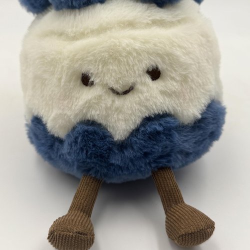 CWZY 8" Birthday Cake Plush Cute Smile Cake Pillow Stuffed Animals with Legs & Smiley Face Funny Soft Food Plushies Toy for Gifts for Kids Birthday