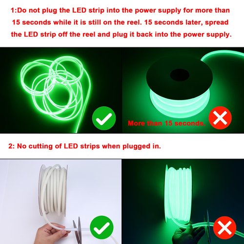 BENLUN AC 110V COB LED Strip Lights Outdoor Waterproof 65.6ft, Green Super Bright 200W LED Rope Light, IP65 Flexible Cuttable, for Bedroom Garden Commercial House Gaming Room Decor
