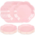ZUQMZUQ 30 Pcs Light Pink Paper Plates - 9 Inch Pink Scalloped Dessert Plates Disposable Light Pink Birthday Party Supplies Dinner Plates for Wedding Valentine's Day Baby Shower