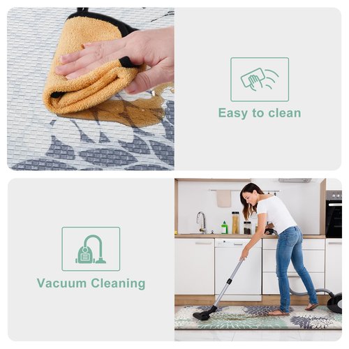 KIMODE Cushioned Anti Fatigue Rugs Sets of 2, Ergonomic Standing Kitchen Mat 2PCS, Boho Kitchen Mats for Floor Stain Resistant, Non Slip Kitchen Sink Rug Waterproof, 20"x32"+20"x47", Teal