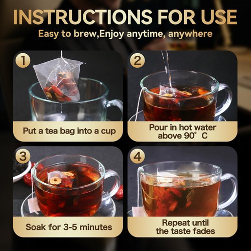 Kidney Tea Formula Ginseng Six Treasure Tea, Kidney Cleanse Detox & Repair with 8 Precious Ingredients for Men and Women, Traditional Plant Root Blend - Supports Daily Vitality (1 Pack/25 Bags)