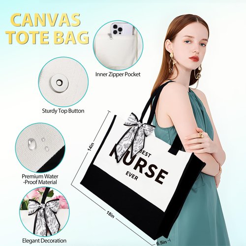 Suhctuptx Nurse Gifts Nurse Appreciation Gift Set for Women Christmas Gifts for Nurses Week Nurses Graduation Gift for Nurses Female Nursing Student with Canvas Bag Socks Tumbler Keychain