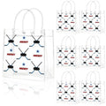 Locmeo 24 Pcs Hockey Clear Goodie Bag with Handles PVC Sport Theme Candy Treat Bags Bulk for Sports Team Gifts Birthday Party Favors, 8 x 8 x 3.15 Inches