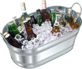Ice Bucket - Beverage Tub Beer Ice Buckets for Parties- 6.2 Gallon (23 L)- Champagne and Wine Buckets with Handles - Cheers Large Ice Storage Galvanized Tub - Hold Over 30 Bottles