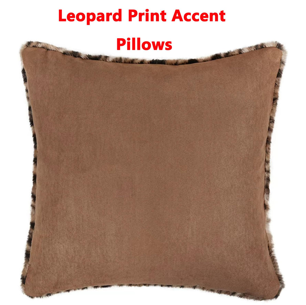 Vikodah Cheetah Pillow Covers 18 * 18in Throw Pillow Cover 2pcs Set Faux-Fur Leopard-Print Couch Pillow Covers Fluffy Soft