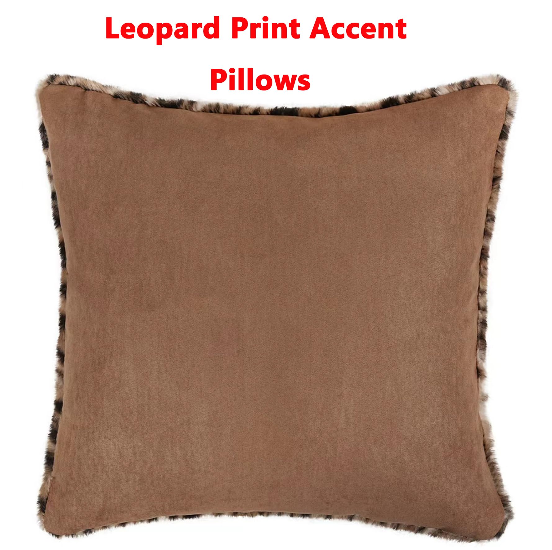 Vikodah Cheetah Pillow Covers 18 * 18in Throw Pillow Cover 2pcs Set Faux-Fur Leopard-Print Couch Pillow Covers Fluffy Soft
