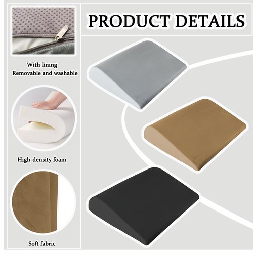Foreard Recliner Foot Rest Cushion, Extra Large Recliner Leg Pillow with 2 Adjustable Straps, for Bed, Chair Sofa Lumbar Support Foam Wedge Pillow (Brown)