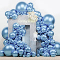 PartyWoo Metallic Light Blue Balloons - 140 Pcs Latex Balloon Arch Kit | Various Sizes for Graduation & Baby Showers