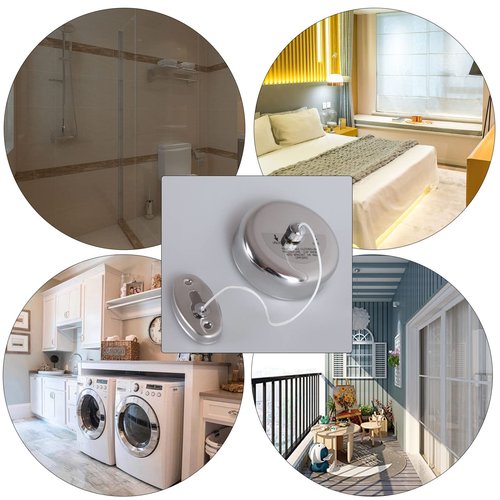 JHHSYU Retractable Clothesline 304 Stainless Steel Durable with Heavy Duty Adjustable Rope Shower Clothes Line for Outdoor and Indoor