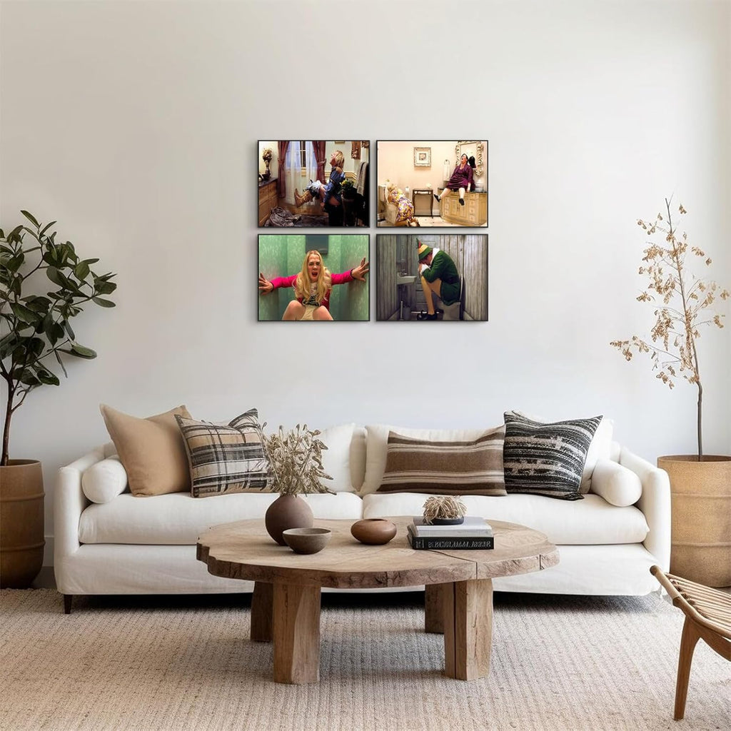 Regine Switzerland Funny Bathroom Canvas Wall Art Set - Humorous Dumb and Dumber Movie Posters | Unframed 11x14 Inch