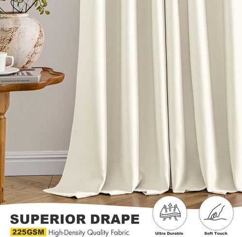 MIULEE Birch Blackout Curtains - Thermal Insulated Room Darkening Drapes | 84 Inches Long, 2 Panels