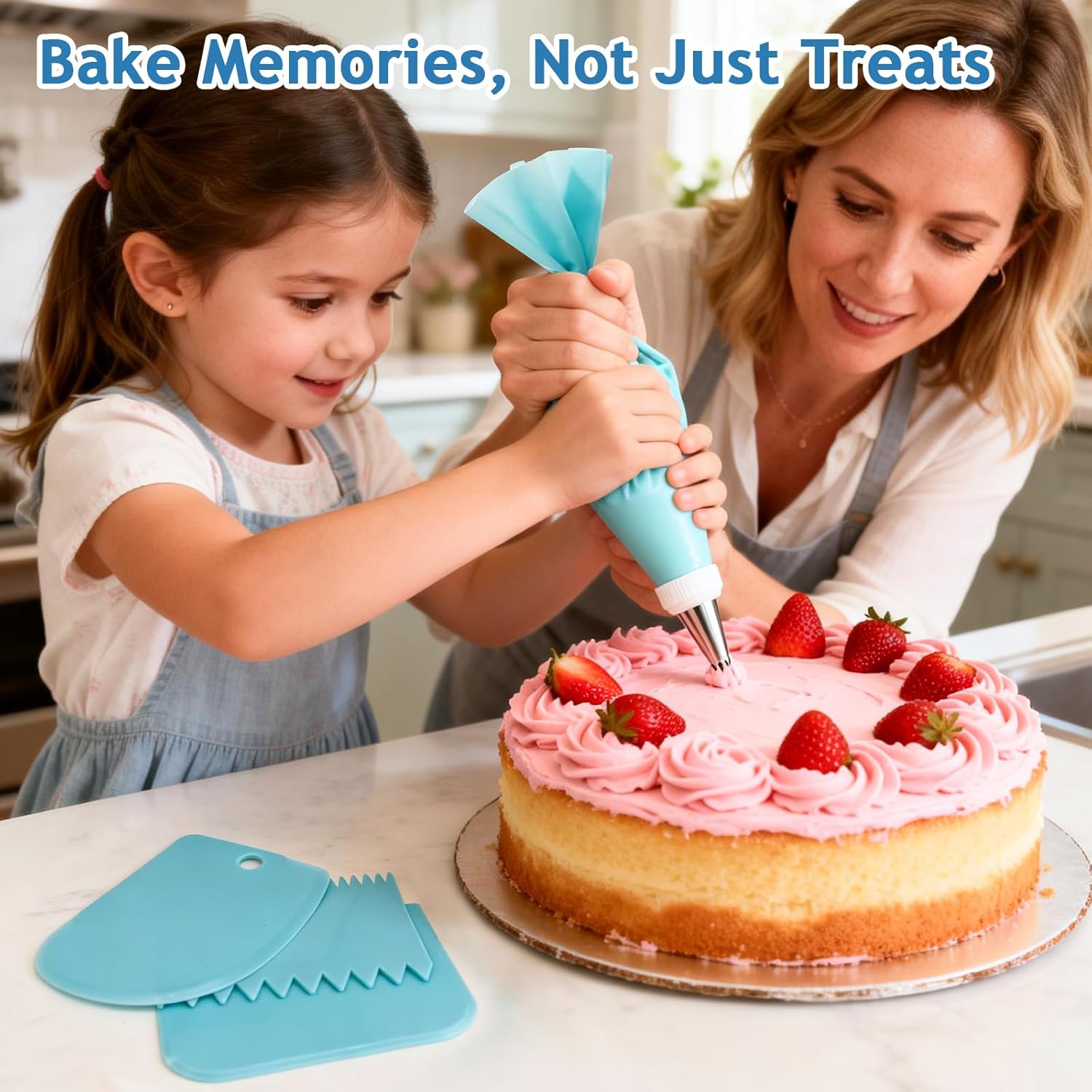 Skiennix Reusable Piping Bags Set - 14-Inch Pastry Bags with 14 Tips & Couplers for Cake Decorating