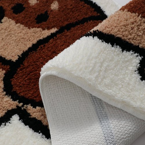FANC GUY Cute Funky Dachshund Dog Design Super Absorbent Bath Mat Fun Machine Washable Non Slip Bathroom Rugs Oversized Plush Shower Living Room Decoration Floor Mats