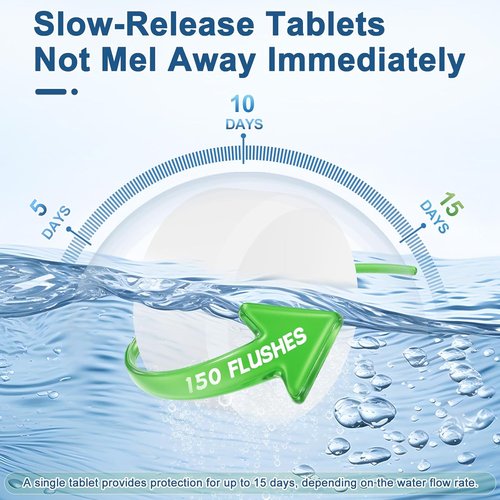 Msvvko Toilet Bowl Cleaner Tablets - 30 Pack Automatic Hands-Free Cleaning for Fresh Bathrooms