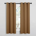 NICETOWN Blackout Curtains - Noise Reducing & Draft Blocking | 63-Inch Length, Gold Brown, 2 Panels for Small Windows