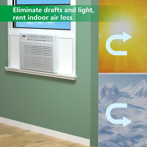 Window Air Conditioner Side Insulated Panel, WinterSummer Winter Heat and Draft Insulating,Insulation Foam Material,Equipped with 4 edge banding strips EVA2P (WHITE)