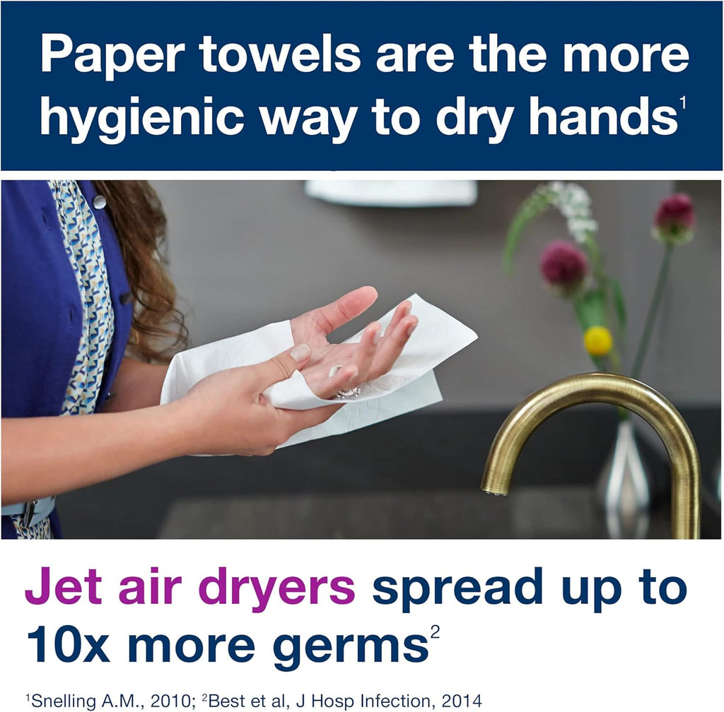 Tork Roll Hand Towels - Premium White Paper Towels | 6 Rolls (H80) for Superior Absorbency