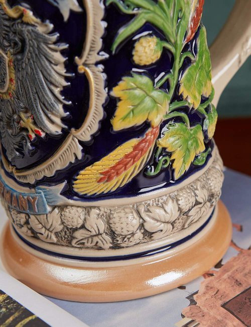 HAUCOZE Beer Stein Mug German Eagle Drinking Viking Tankard with Petwer Lid for Birthday Gifts Men Father Husband 0.8 Liter