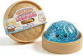 Dumpling Squeeze Toy - Glittery Stress Relief Ball with Steamer Box | Soft Sensory Gift for Kids & Adults (A-Blue)