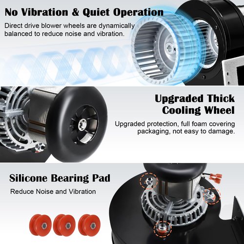 Hiorucet 80472 80472A Distribution Blower for US Stove/USSC American Harvest 6039, 6041, 6037, 5500, 5500M, 5500XL, 5502M, 5510, King KP130, KP5522, Ashley, Vogelzang and Breckwell Pellet Stove Parts